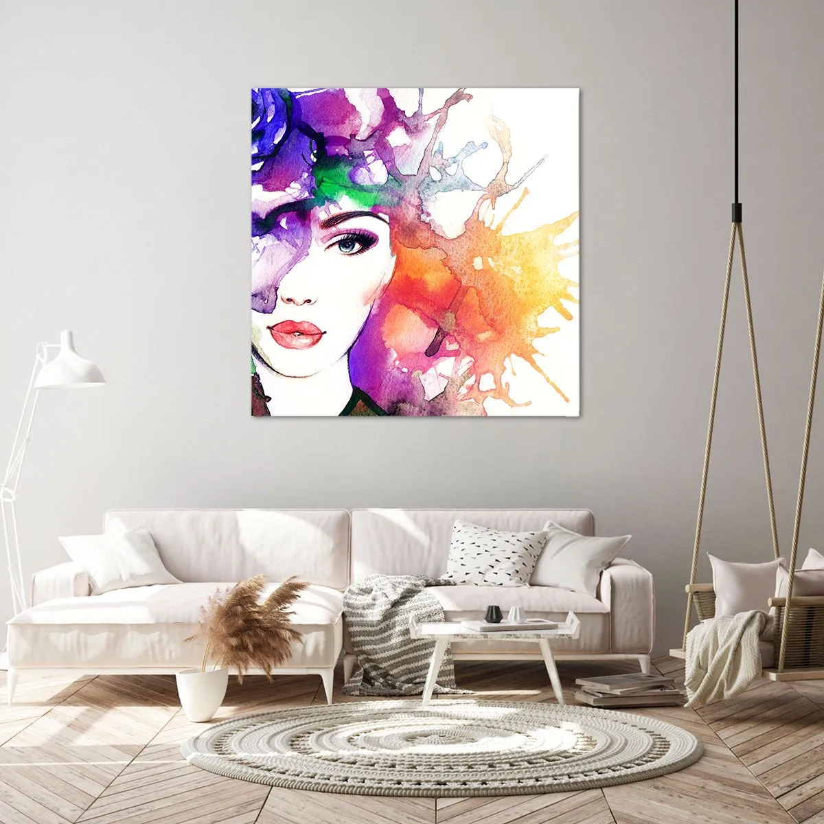 Schilderen op canvas - Met hoofd in de wolken - 50x50 cm