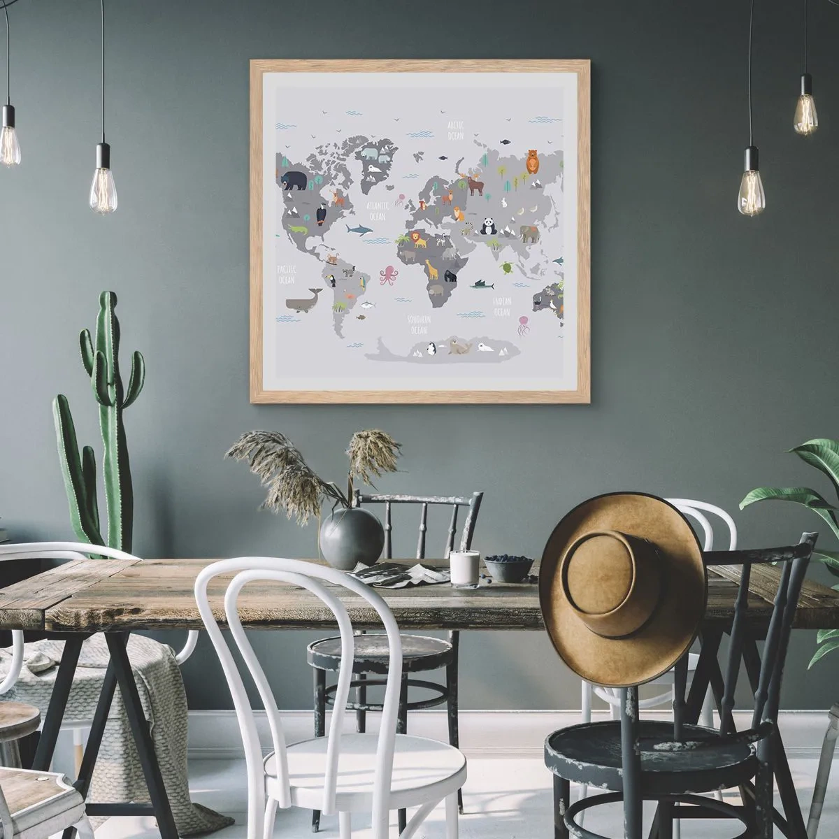 Een poster in een licht eiken lijst - Vertel me waar je vandaan komt ... - 60x60 cm