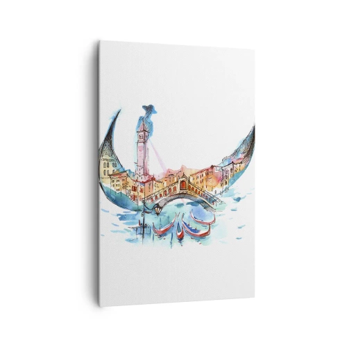 Schilderen op canvas - We varen door de stad - 80x120 cm