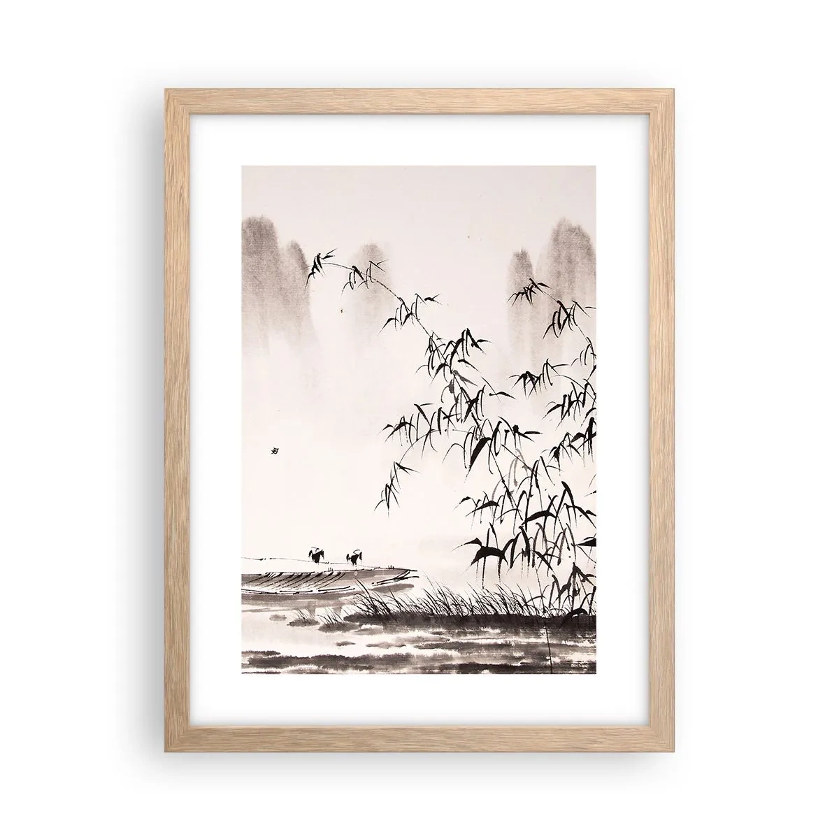 Een poster in een licht eiken lijst - De stilte van de rijstvelden - 30x40 cm
