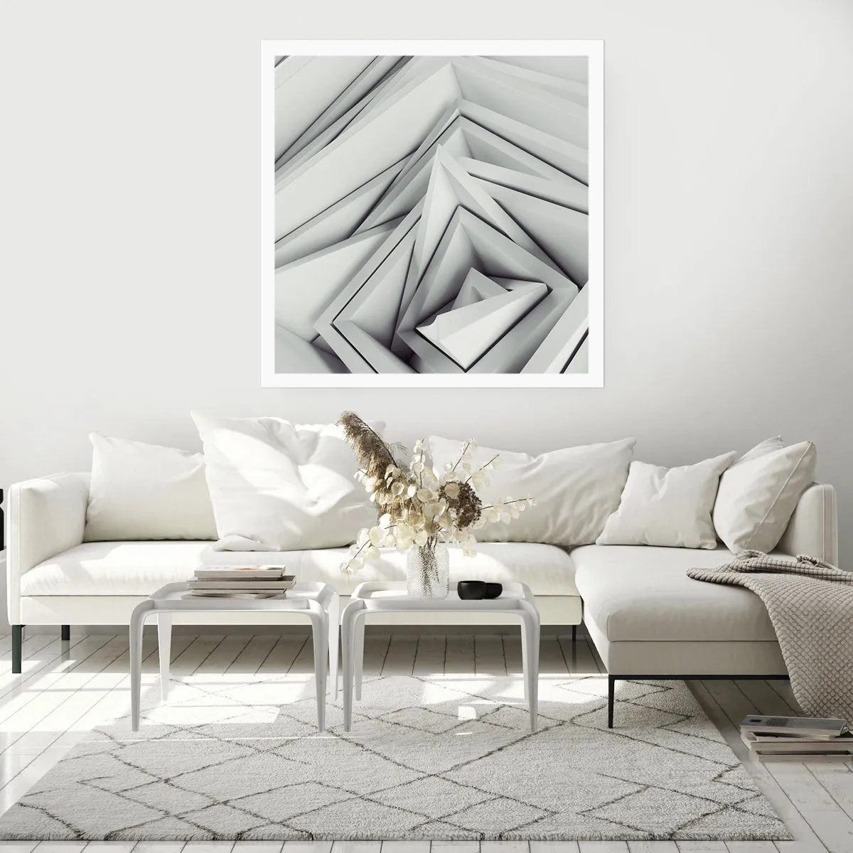 Poster - Scherpe hoeken knoppen - 50x50 cm