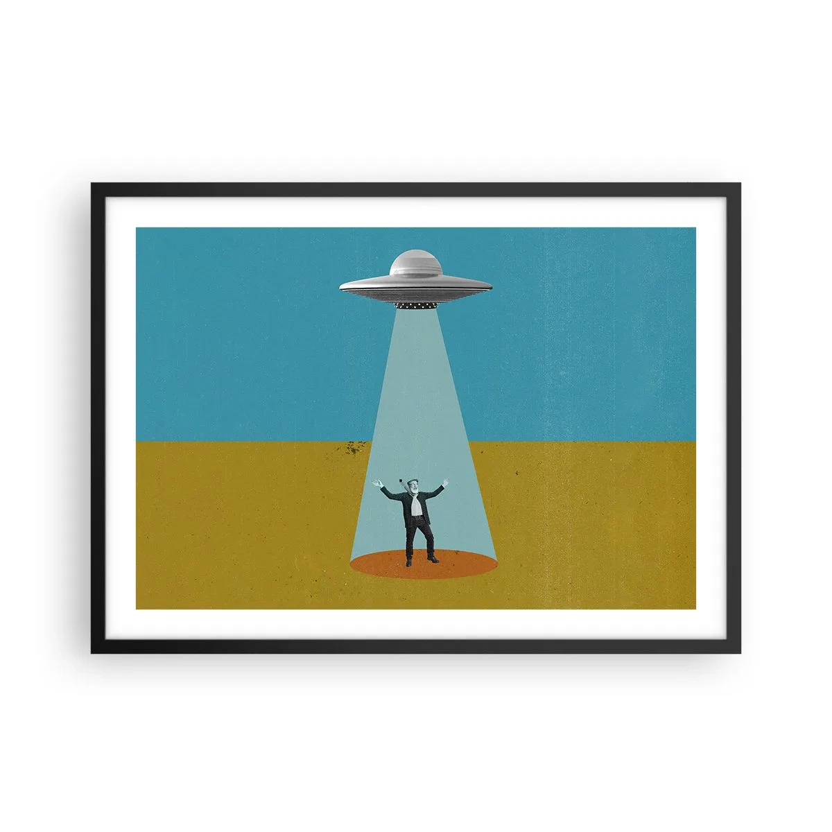 Poster in een zwarte lijst - Een nauwe ontmoeting - 70x50 cm