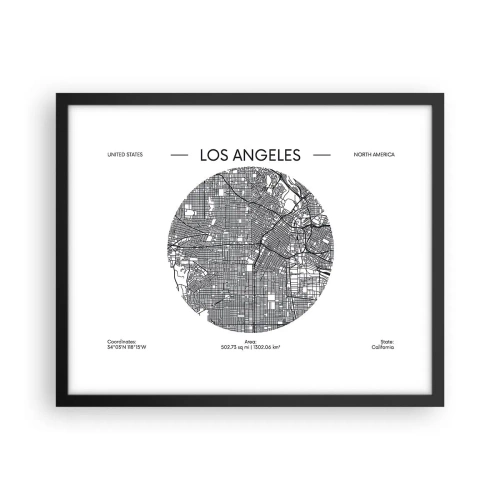 Poster in een zwarte lijst - Anatomie van Los Angeles - 50x40 cm