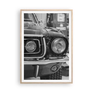 Een poster in een licht eiken lijst - Hard rijden - 70x100 cm