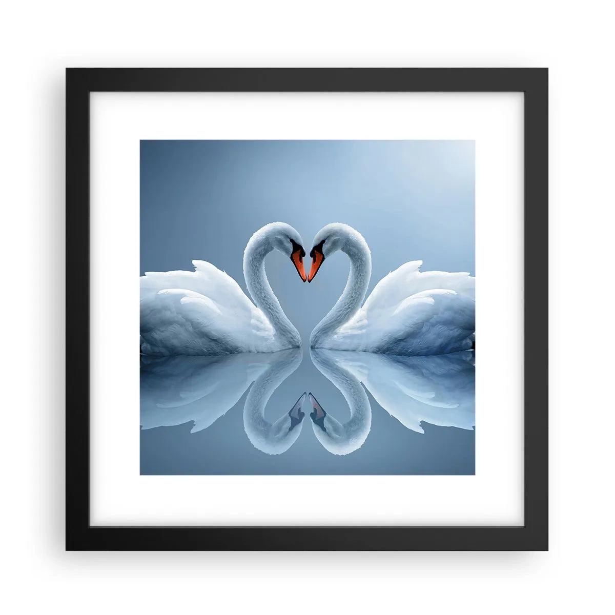 Poster in een zwarte lijst - Tijd voor liefde - 30x30 cm