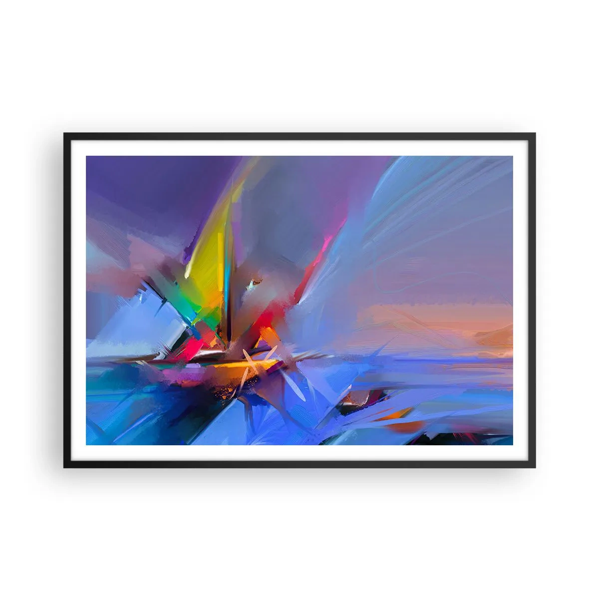 Poster in een zwarte lijst - Propellers als een vogel - 100x70 cm