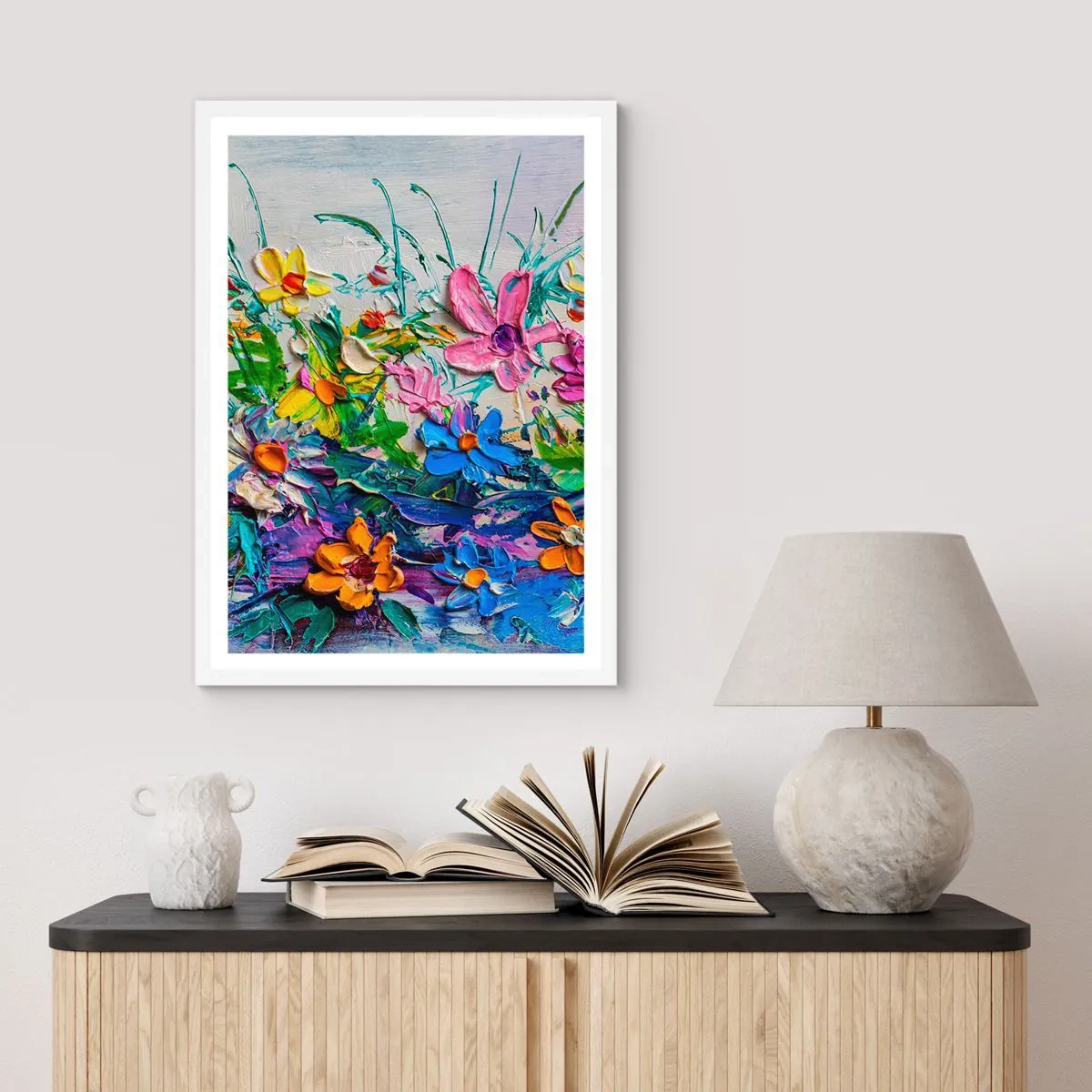 Poster in een witte lijst - Helemaal geen stilleven - 40x50 cm