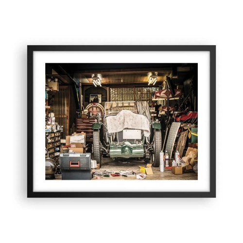 Poster in een zwarte lijst - Terug naar het verleden - 50x40 cm