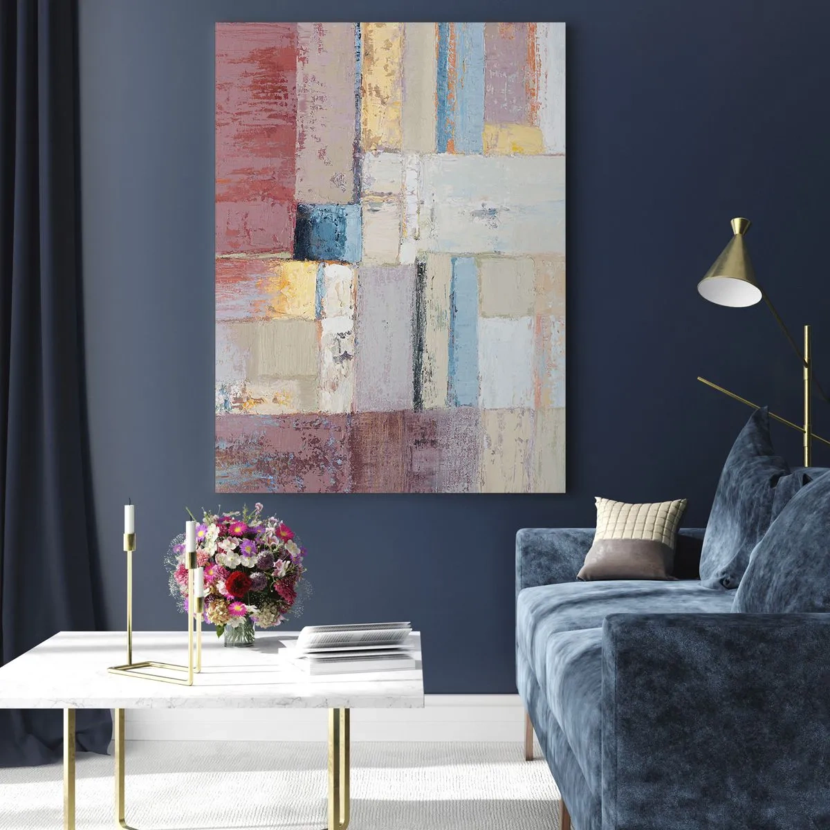 Schilderen op glas - De rust van geometrie - 50x70 cm