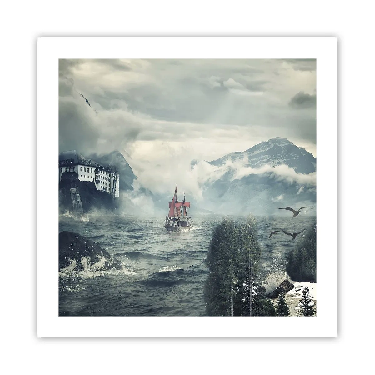 Poster - In magische wateren - 50x50 cm