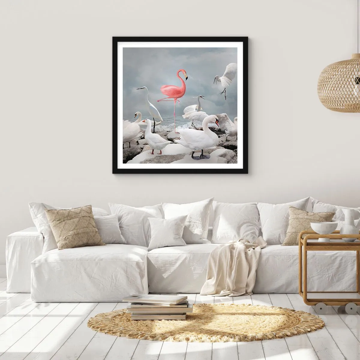 Poster in een zwarte lijst - Hoe ben ik hier terecht gekomen? - 60x60 cm