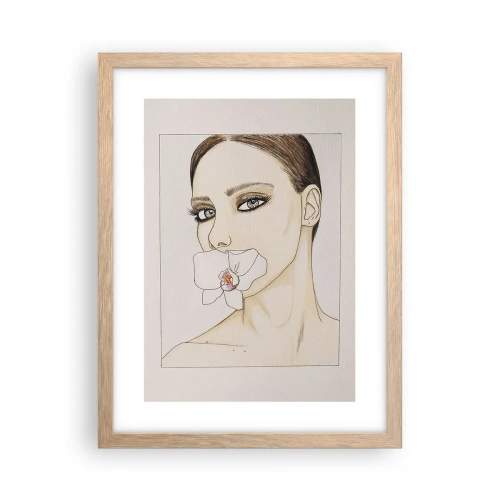 Een poster in een licht eiken lijst - Een symbool van elegantie en schoonheid - 30x40 cm