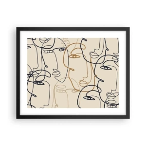 Poster in een zwarte lijst - Het portret is vermenigvuldigd - 50x40 cm