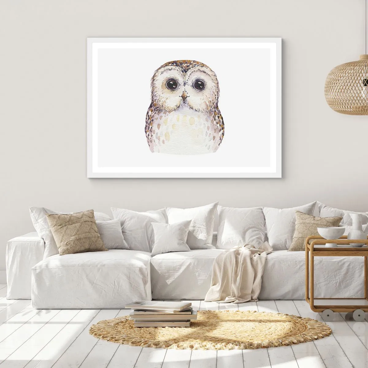 Poster in een witte lijst - Kijk in mijn ogen - 100x70 cm