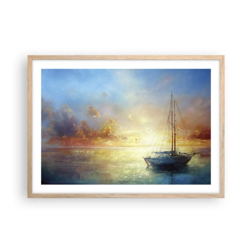 Een poster in een licht eiken lijst - In een gouden baai - 70x50 cm