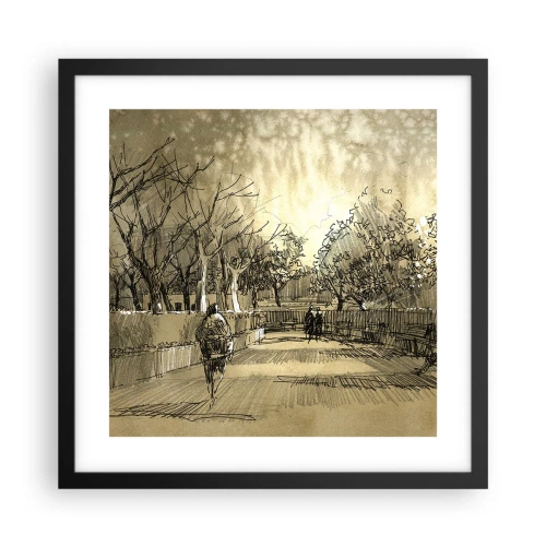 Poster in een zwarte lijst - Een moment gestopt met een veer - 40x40 cm