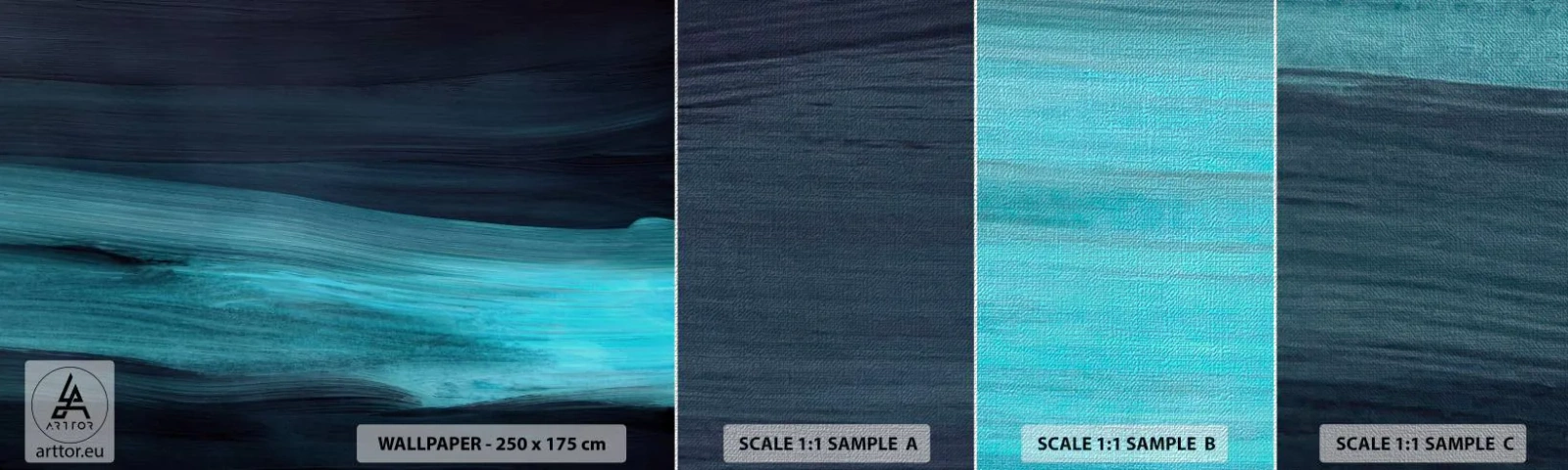 Fotobehang Monster Premium Canvas - Ga met de stroom mee - Donker, Deel, Abstractie - 100x30 cm