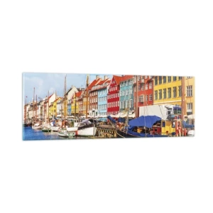Schilderen op glas - Vrolijke werf - 90x30 cm