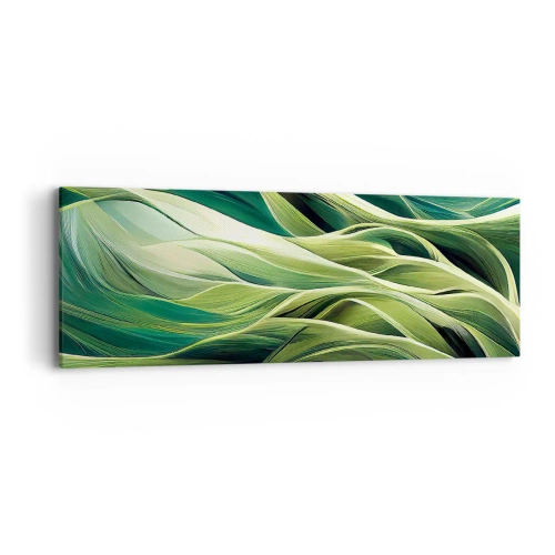 Schilderen op canvas - Abstract groen spel - 90x30 cm