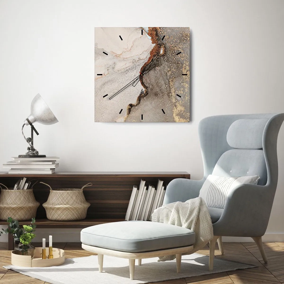 Wandklok - Klok - Op de grens van kleuren - 40x40 cm