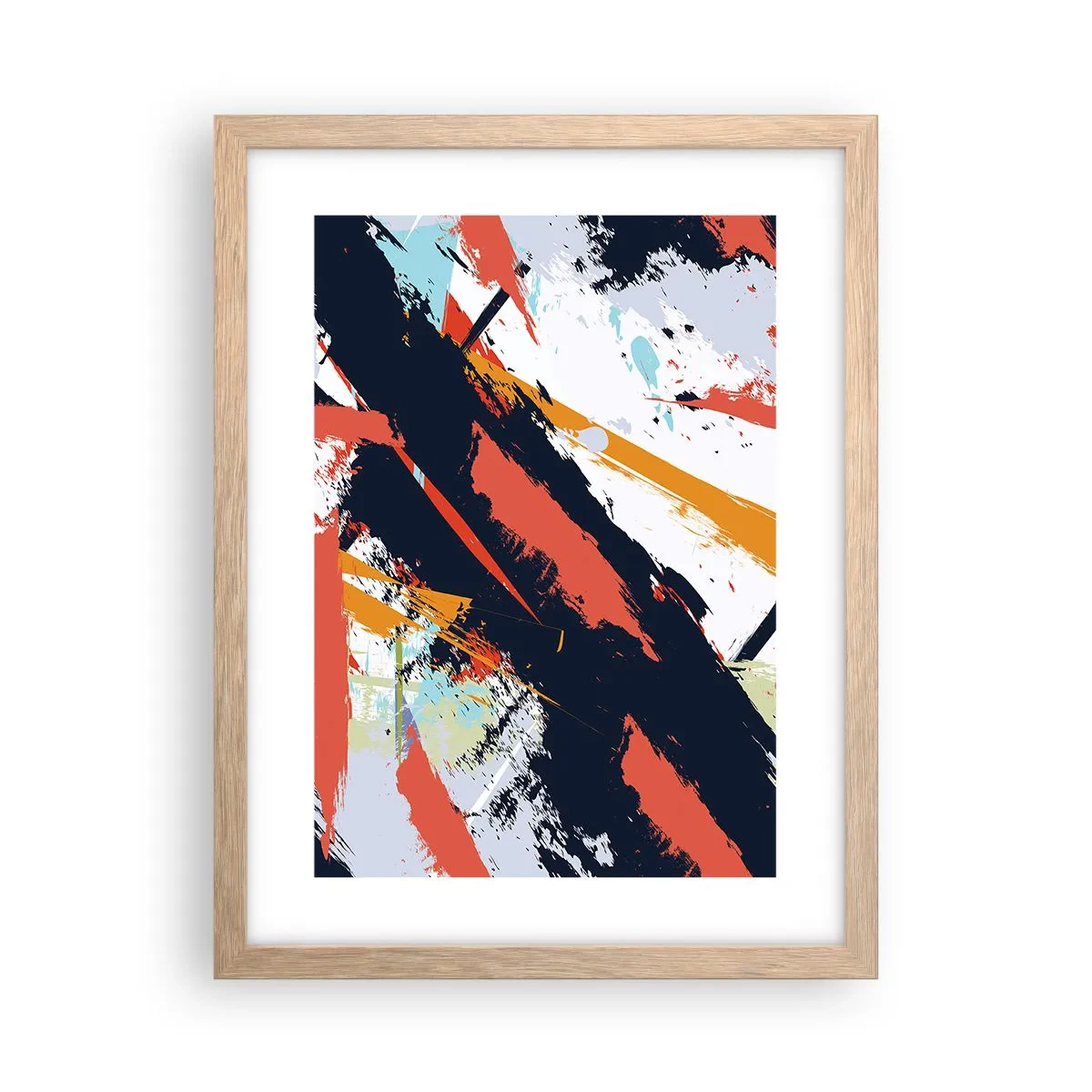 Een poster in een licht eiken lijst - Dynamische compositie - 30x40 cm