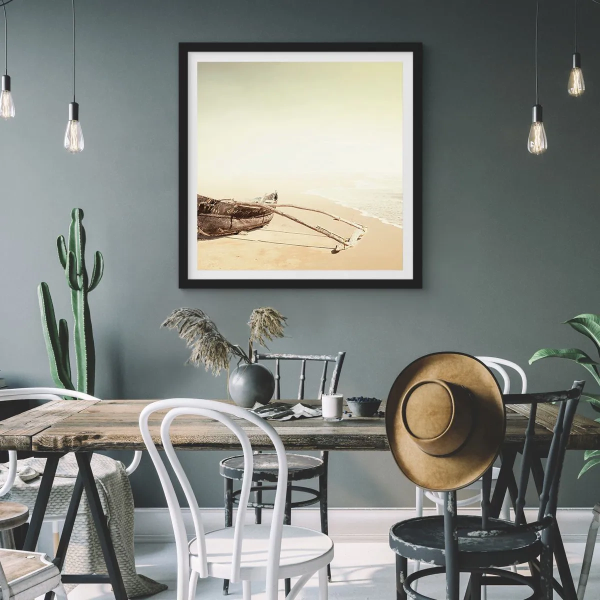 Poster in een zwarte lijst - Geheugen van de Stille Zuidzee - 50x50 cm