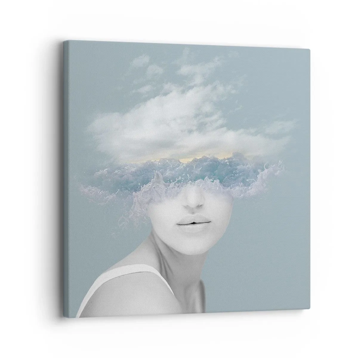 Schilderen op canvas - Met hoofd in de wolken - 30x30 cm