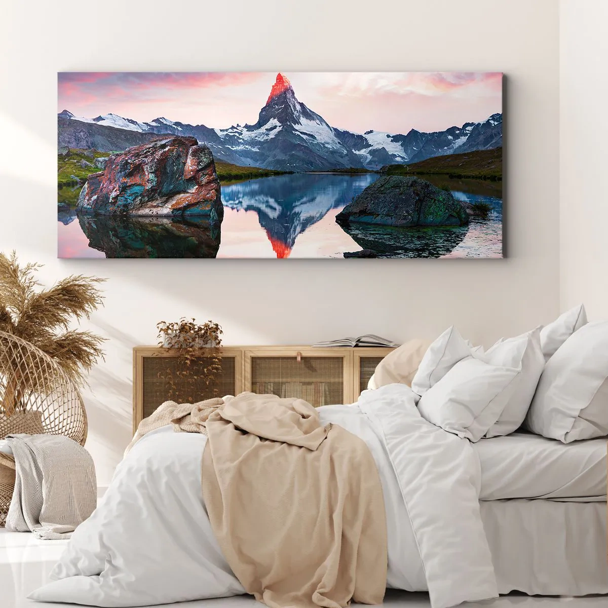 Schilderen op canvas - Het hart van de bergen is heet - 120x50 cm