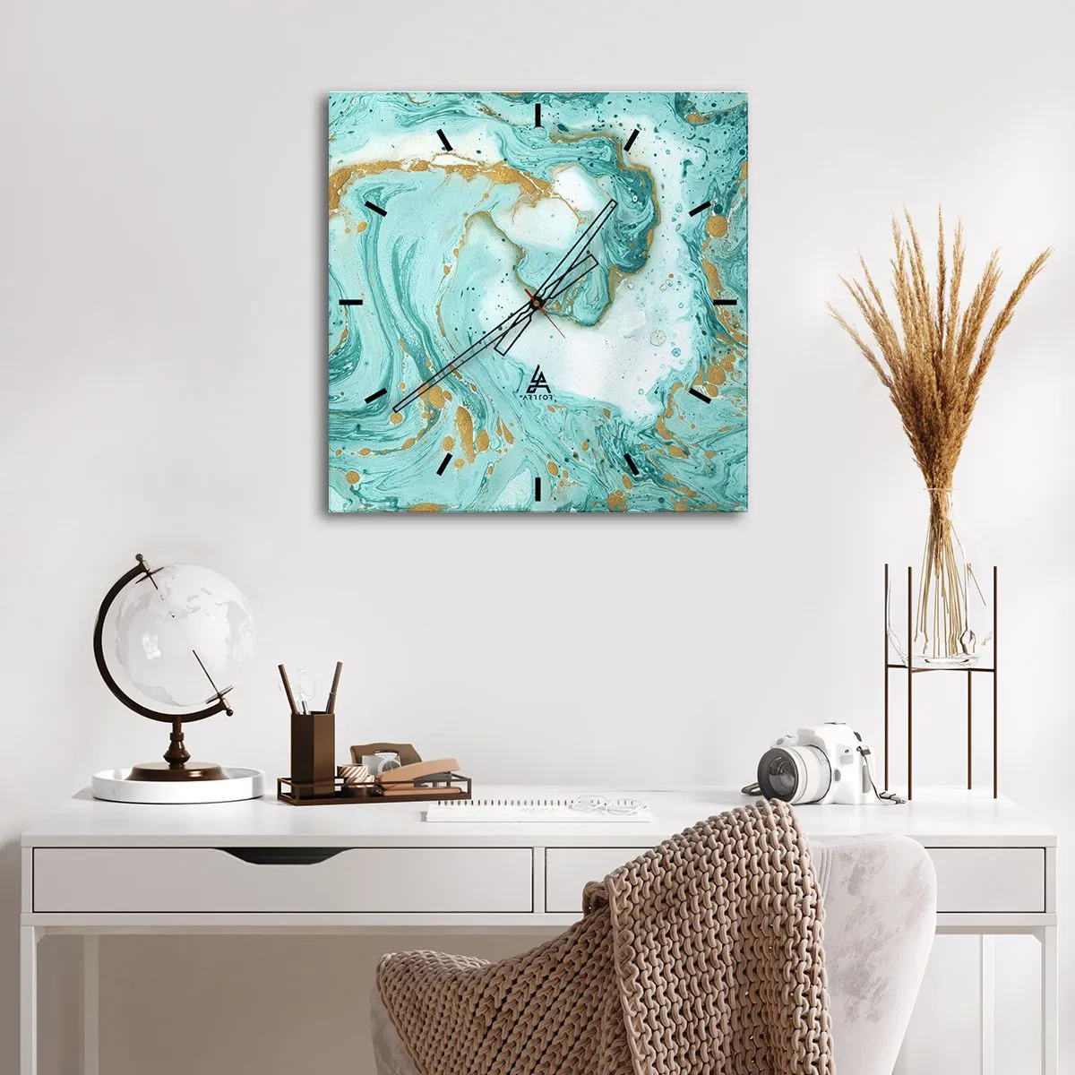 Wandklok - Klok - Onder de grote golf van het Edo-tijdperk - 30x30 cm