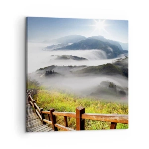 Schilderen op canvas - Geweven van schittering en mist - 60x60 cm