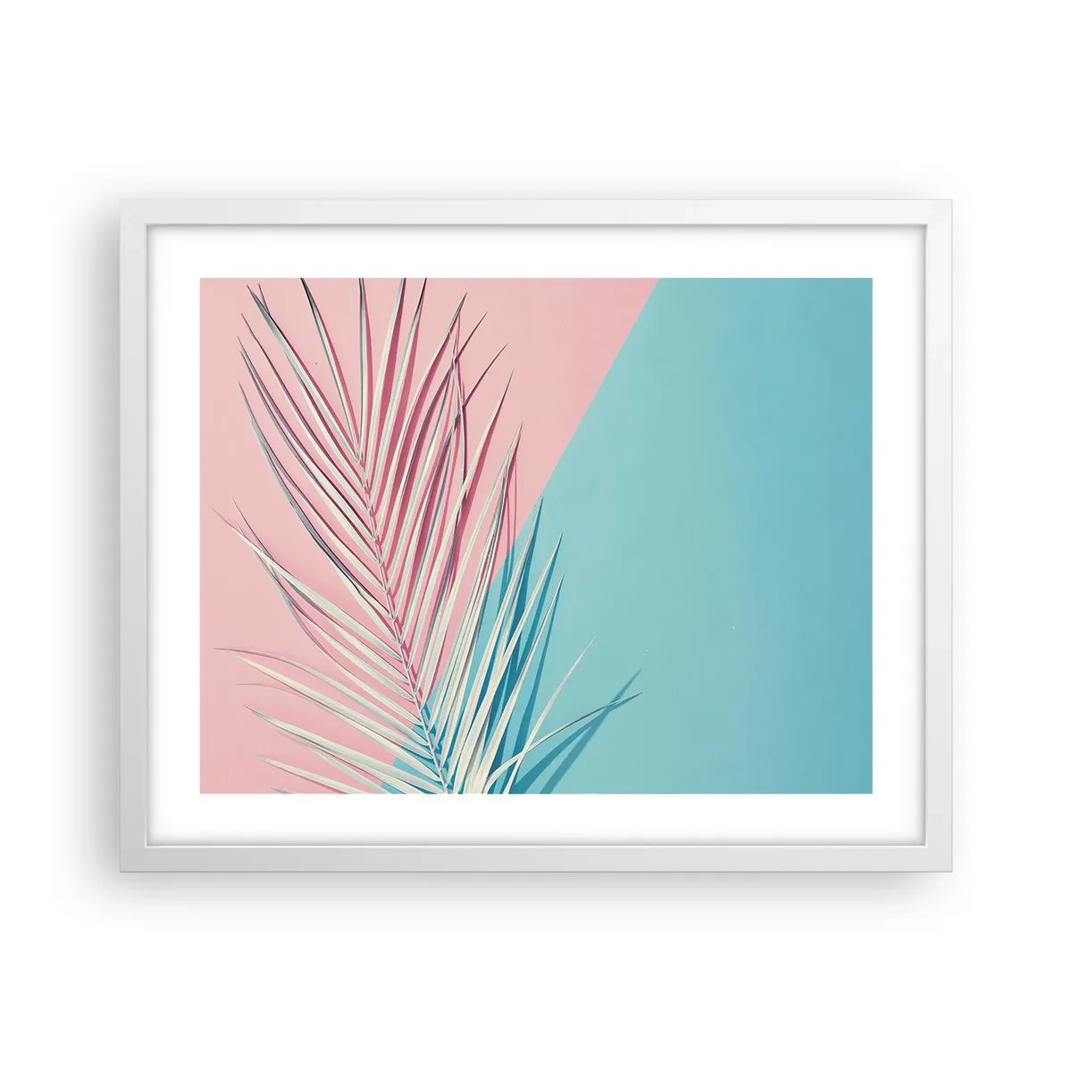 Poster in een witte lijst - Tropische impressie - 50x40 cm