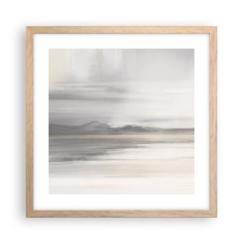 Een poster in een licht eiken lijst - Afstand in reflectie - 40x40 cm