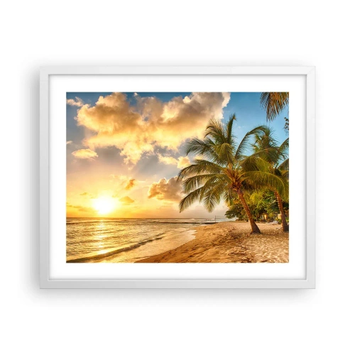 Poster in een witte lijst - Eeuwige zomer, altijd vakantie - 50x40 cm