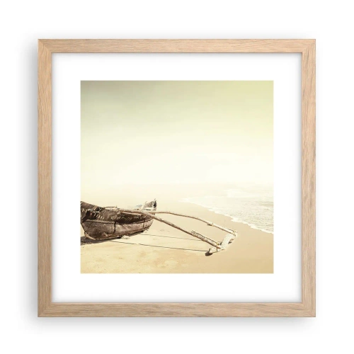 Een poster in een licht eiken lijst - Geheugen van de Stille Zuidzee - 30x30 cm