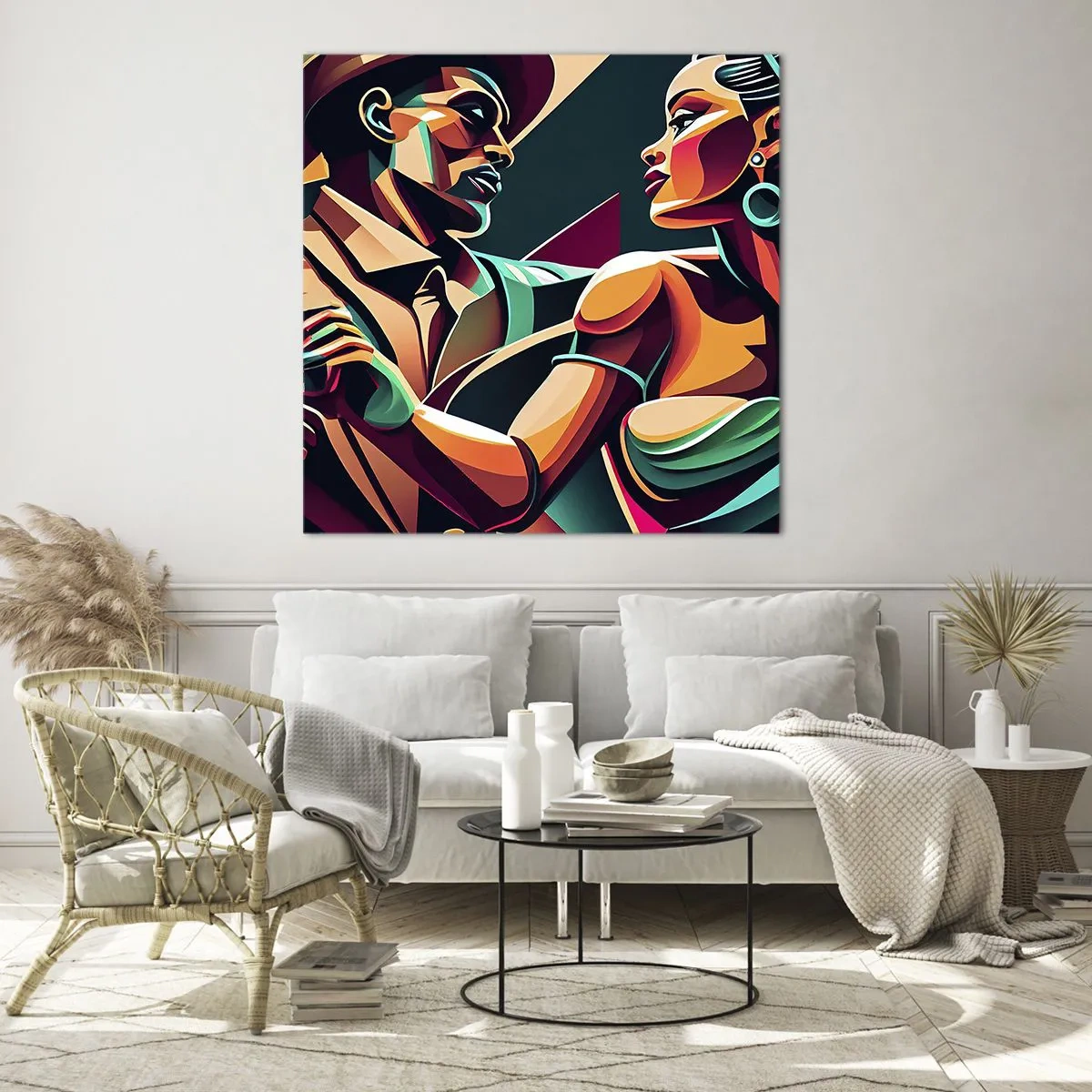 Schilderen op glas - In het ritme van het hart - 60x60 cm