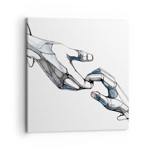 Schilderen op canvas - Een goed gebaar - 70x70 cm