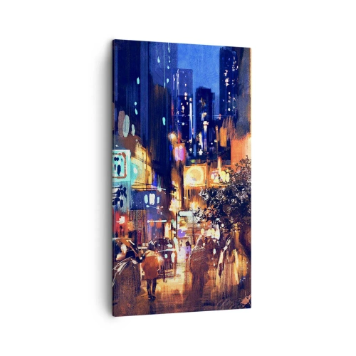 Schilderen op canvas - En de stad is wakker - 45x80 cm