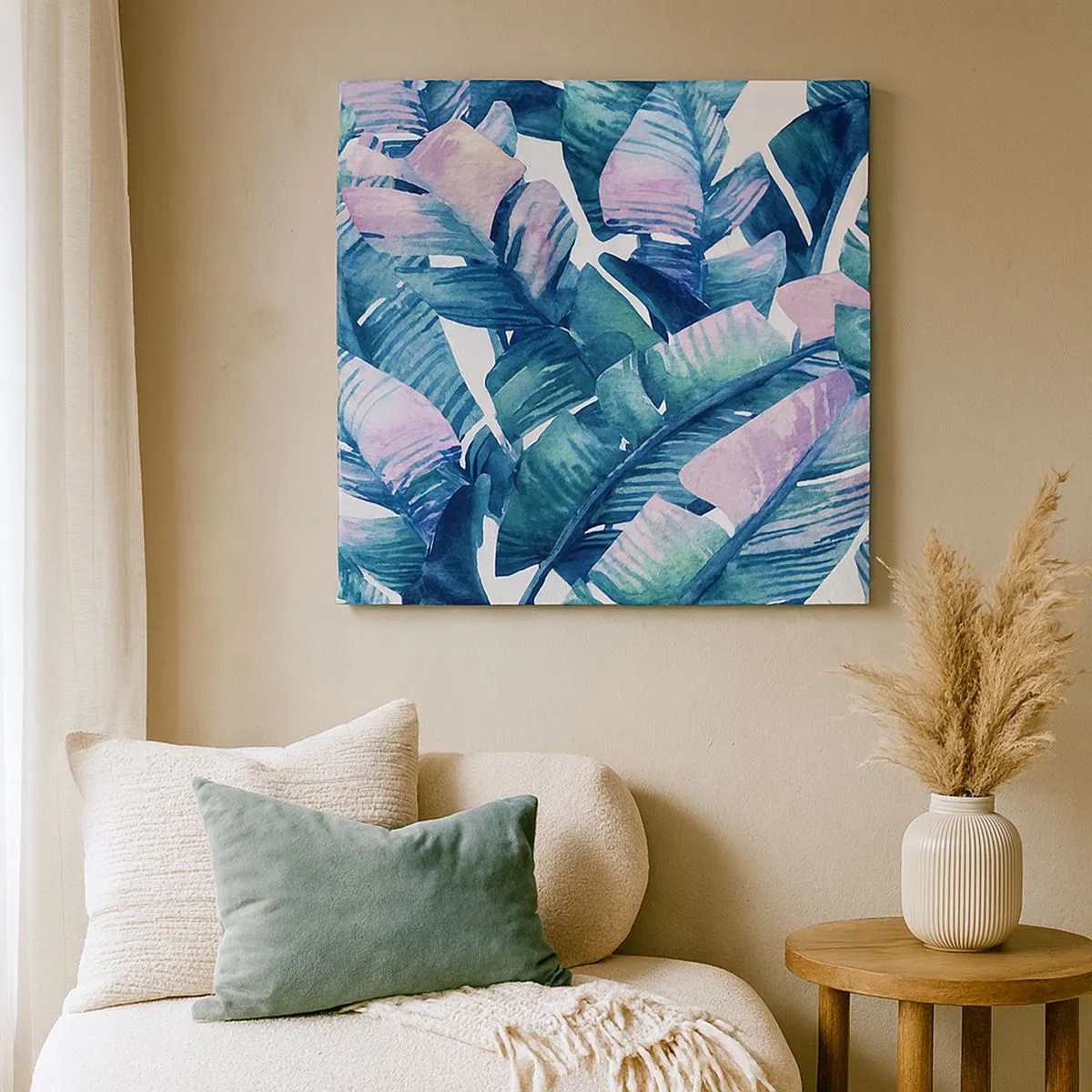 Schilderen op canvas - In een bananenboomgaard - 30x30 cm