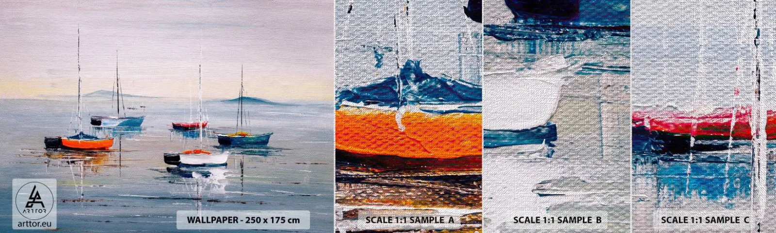 Fotobehang Monster Premium Canvas - Een welverdiende rust - Nautisch, Zeilboten, Kust - 100x30 cm