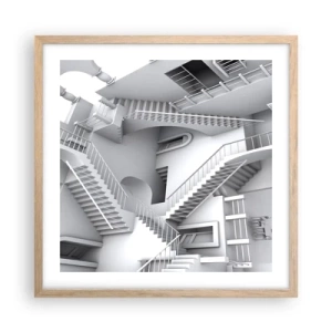 Een poster in een licht eiken lijst - De paradoxen van de ruimte - 50x50 cm