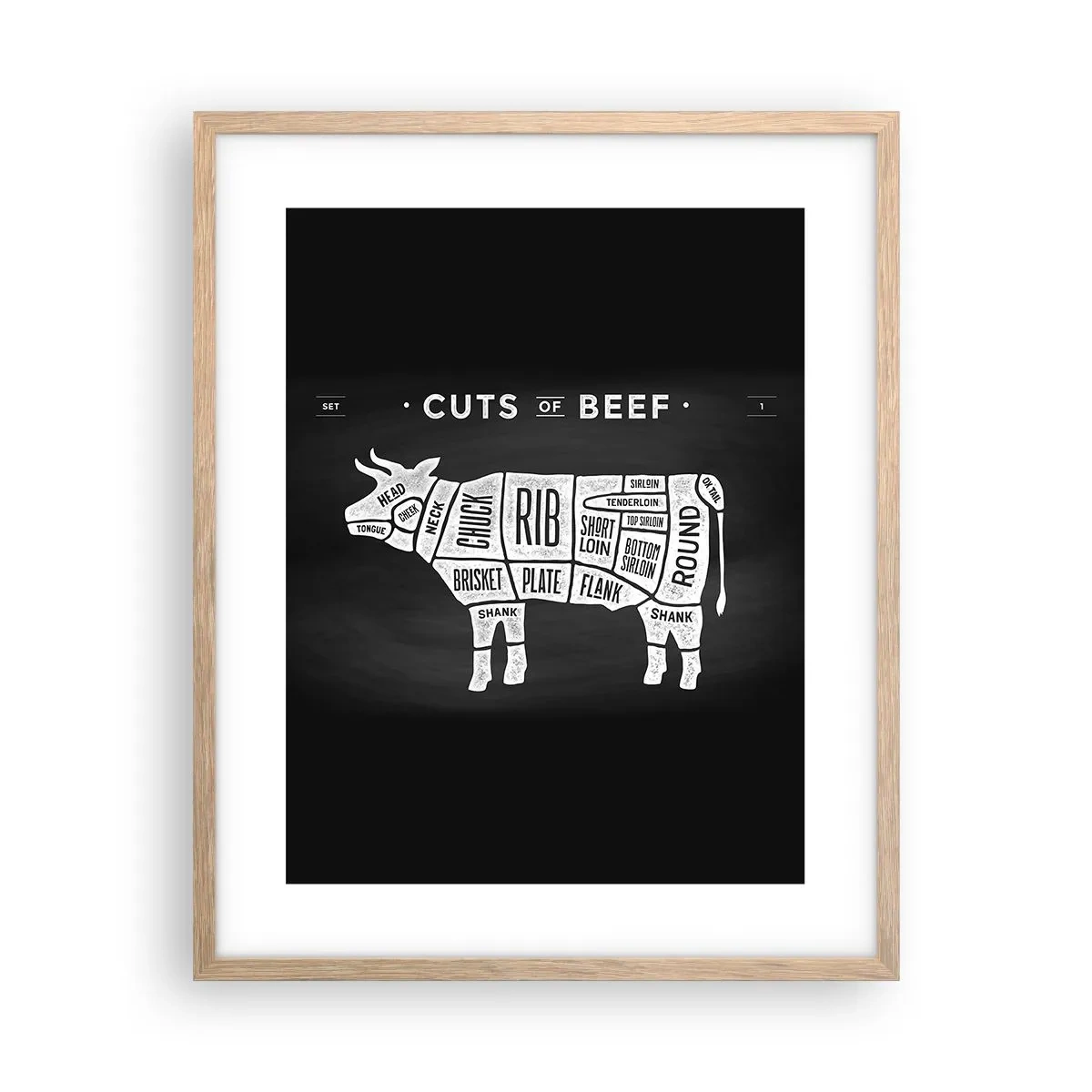 Een poster in een licht eiken lijst - Slagers ABC - 40x50 cm