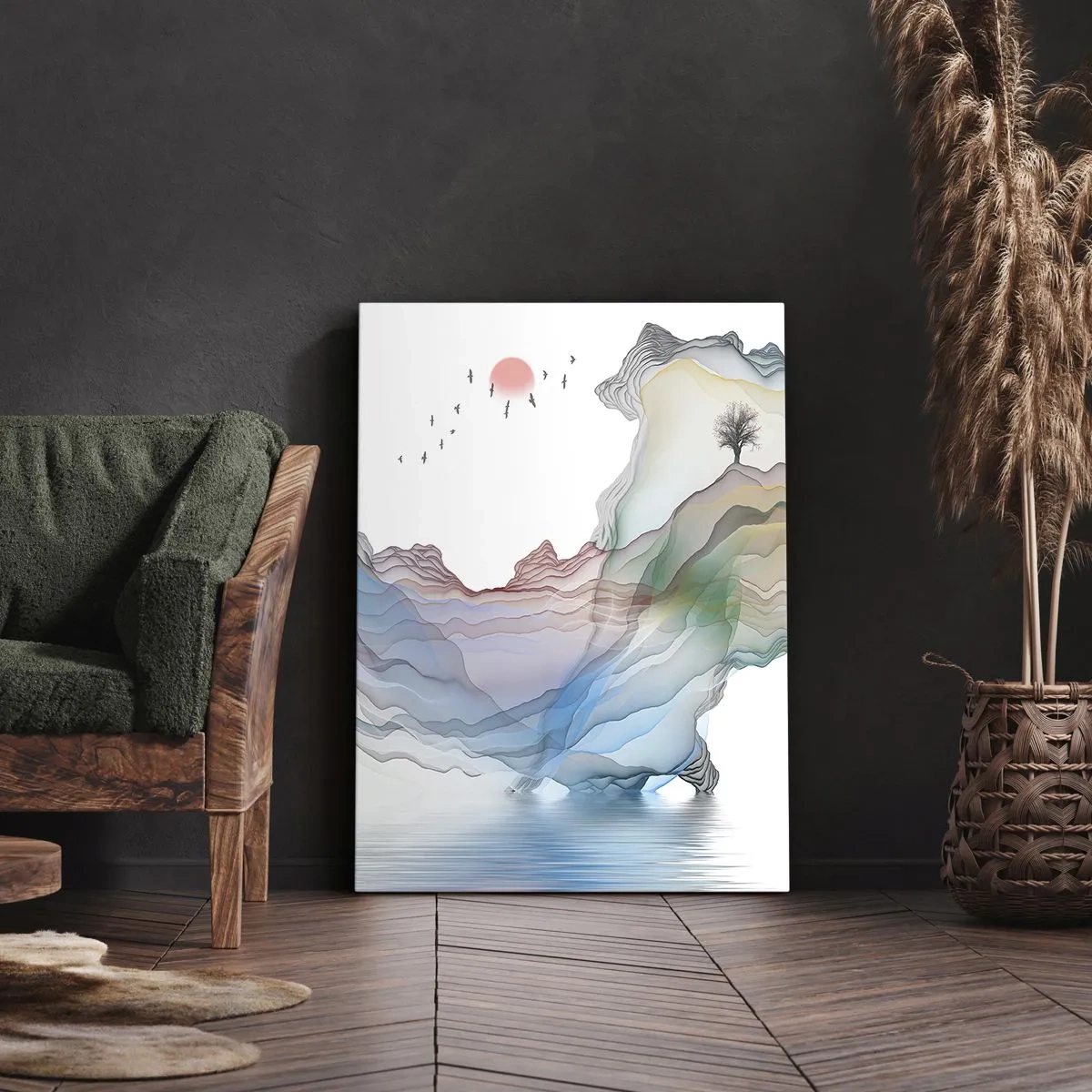 Schilderen op canvas - Op weg naar de kristallen bergen - 45x80 cm