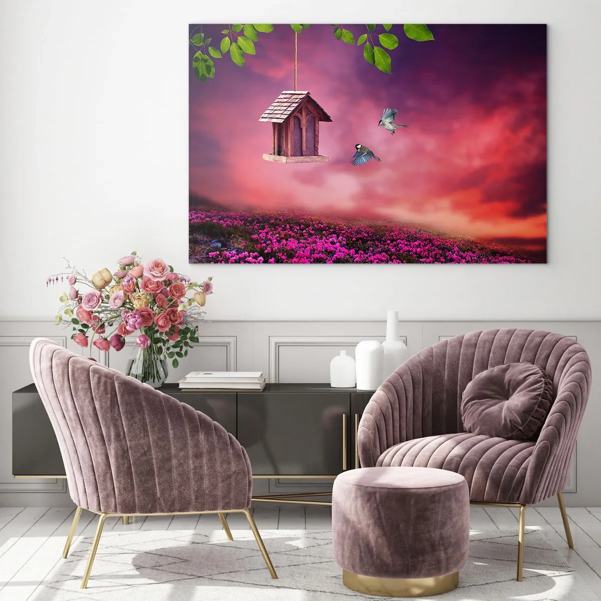 Schilderen op glas - Uitnodiging voor het avondeten - 100x70 cm