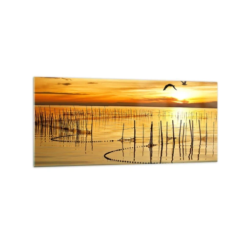 Schilderen op glas - In de visserij - 120x50 cm