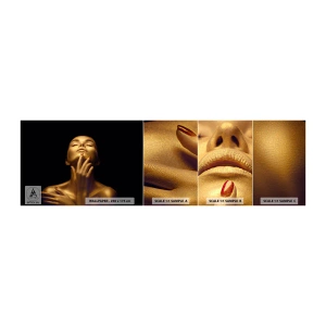 Fotobehang Monster Zelfklevend Deluxe Sticker - Als gouden zijde - Vrouw, Het gezicht van de vrouw, Lichaam - 100x30 cm