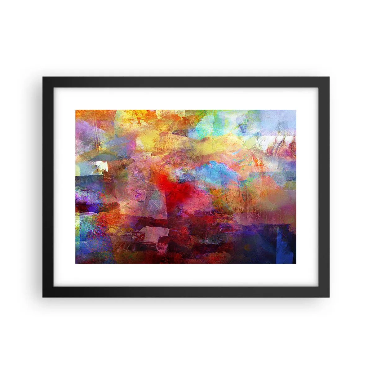 Poster in een zwarte lijst - Kijk in de regenboog - 40x30 cm