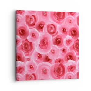 Schilderen op canvas - Rozen onder en boven - 30x30 cm