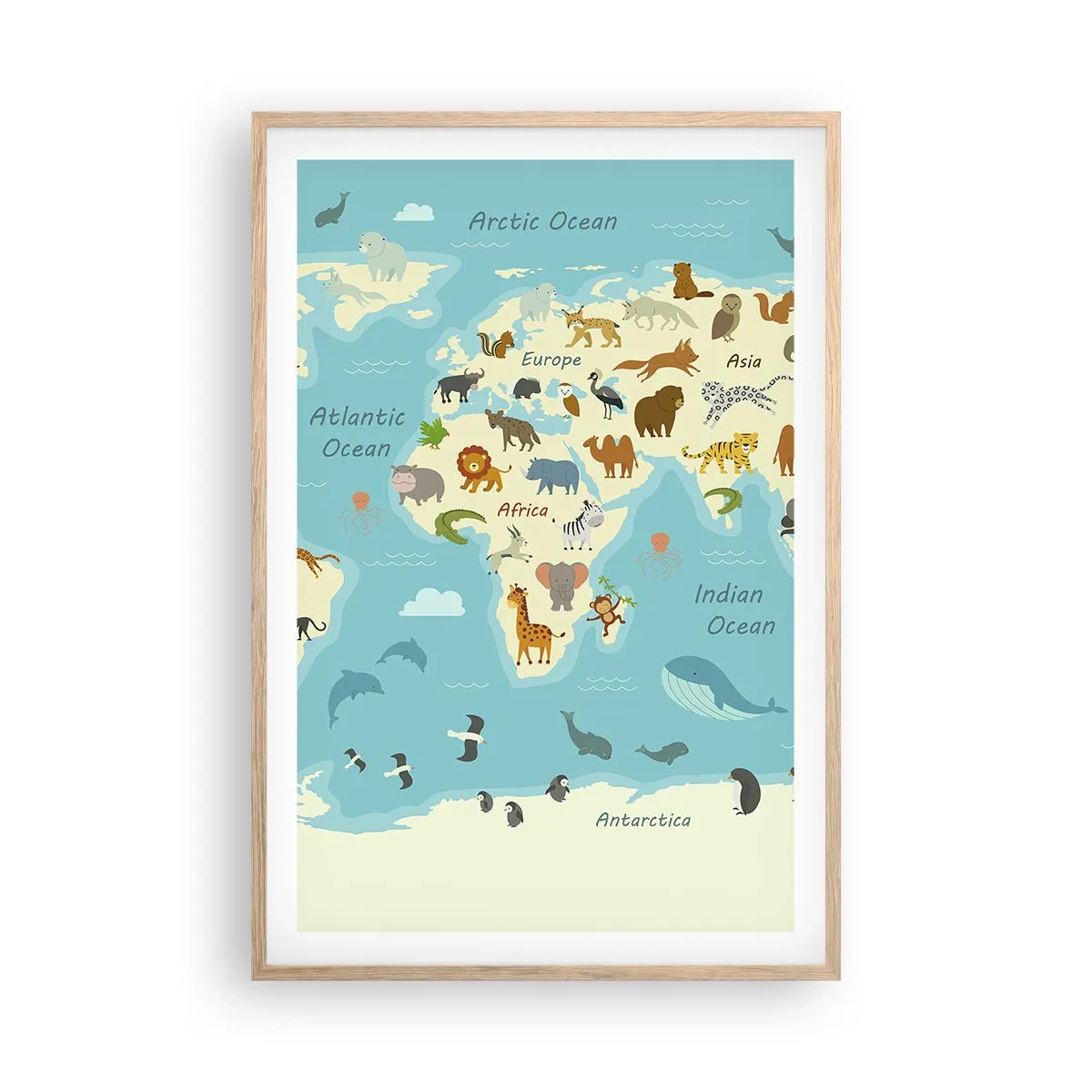 Een poster in een licht eiken lijst - Goede buren - 61x91 cm