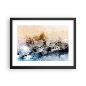 Poster in een zwarte lijst - Verdronken in een wolk van mist - 40x30 cm