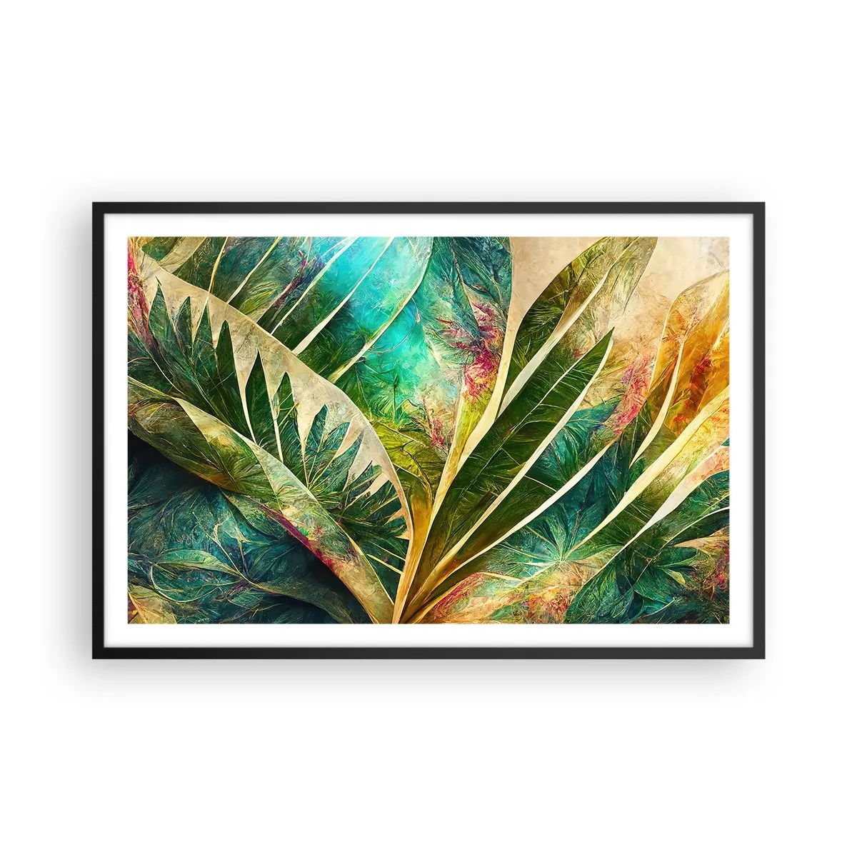 Poster in een zwarte lijst - De kleuren van de tropen - 91x61 cm